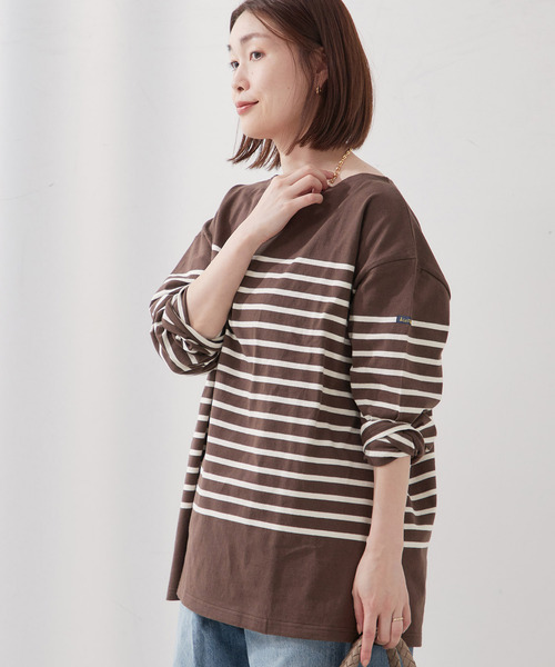 LEMINOR（ルミノール）の「《別注》【Leminor/ルミノア】ナバルバスクシャツ：カットソー（Tシャツ/カットソー・レディース・ブラウン/ブラック・3）」の14枚目の写真