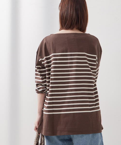 LEMINOR（ルミノール）の「《別注》【Leminor/ルミノア】ナバルバスクシャツ：カットソー（Tシャツ/カットソー・レディース・ブラウン/ブラック・3）」の16枚目の写真