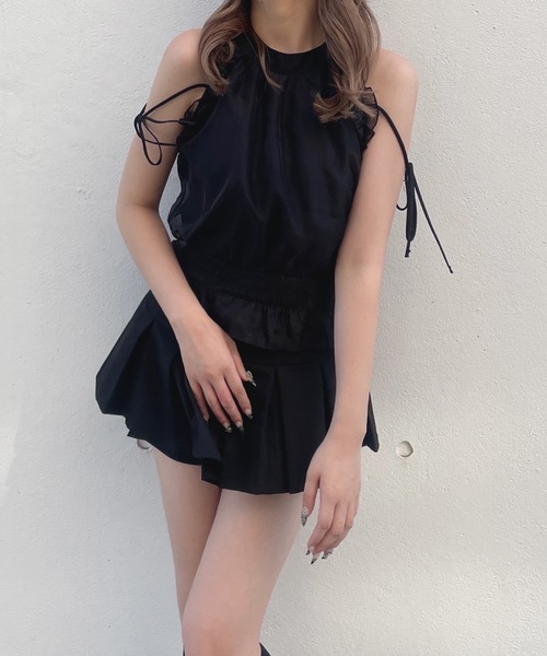 one way（ワンウェイ）の「アメスリブラウス（シャツ/ブラウス・レディース・グリーン系その他/グレー系その他/ブラウン系その他/ホワイト/ブラック・FREE）」の2枚目の写真