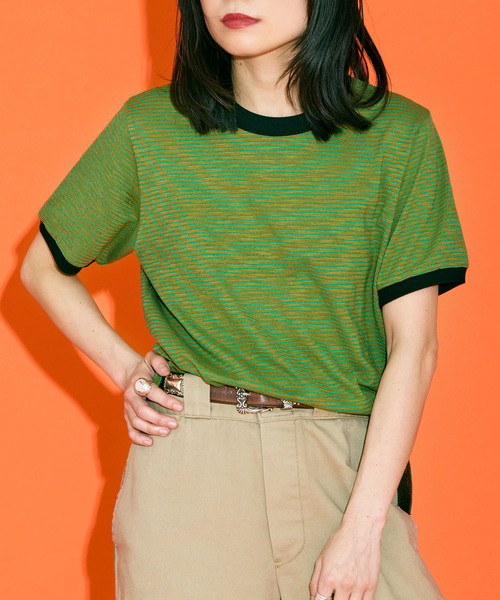 CITYSHOP（シティーショップ）の「[THE MOOD]リンガーTEE（Tシャツ/カットソー・レディース・グリーン/イエロー/ブラック・FREE）」の2枚目の写真