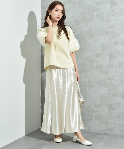 INTERPLANET（インタープラネット）の「シルキーヘビーサテンバイアススカート（スカート・レディース・キャメル/ブラウン/アイボリー・FREE）」の17枚目の写真