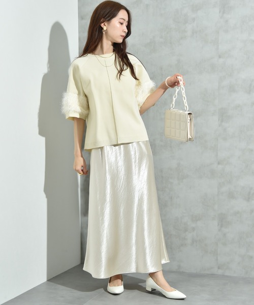 INTERPLANET（インタープラネット）の「シルキーヘビーサテンバイアススカート（スカート・レディース・キャメル/ブラウン/アイボリー・FREE）」の19枚目の写真