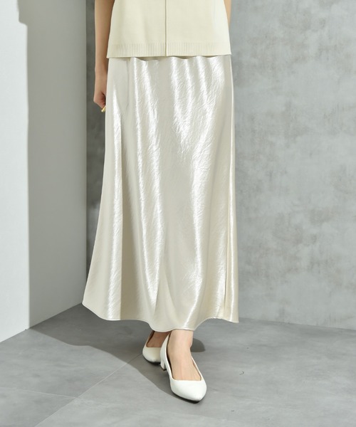 INTERPLANET（インタープラネット）の「シルキーヘビーサテンバイアススカート（スカート・レディース・キャメル/ブラウン/アイボリー・FREE）」の20枚目の写真