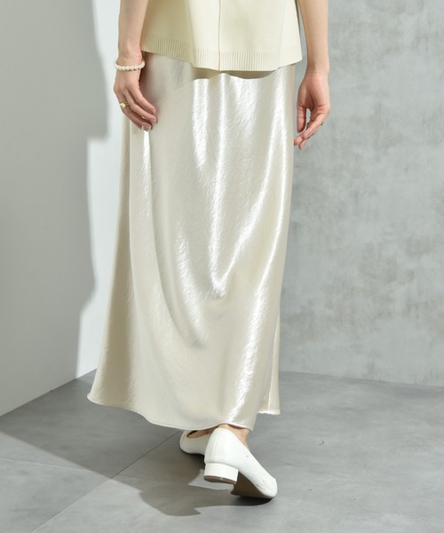 INTERPLANET（インタープラネット）の「シルキーヘビーサテンバイアススカート（スカート・レディース・キャメル/ブラウン/アイボリー・FREE）」の22枚目の写真