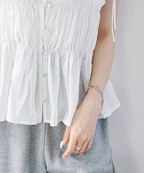 w closet(ダブルクローゼット)の「レース切替ドロストブラウス(シャツ/ブラウス・レディース・オフホワイト/イエロー/ブルー・FREE)」の22枚目の写真