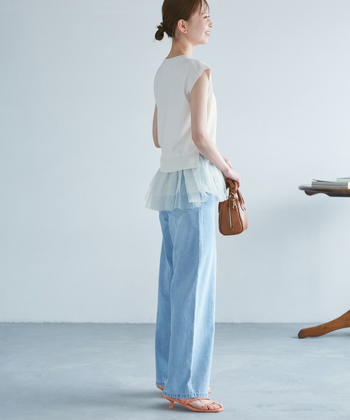 ROPE' PICNIC（ロペピクニック）の「チュールドッキングプルオーバー（ニット/セーター・レディース・ブラウン/キナリ/ブラック・FREE）」の6枚目の写真