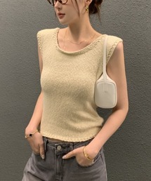 バックリボンデザイン・サマーニットタンク(全4色)