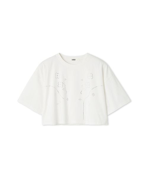 FURFUR（ファーファー）の「ビジューデザインＴシャツ（Tシャツ/カットソー・レディース・ピンク/ホワイト/チャコールグレー/ライトブルー・F）」の2枚目の写真