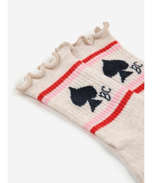 BOBO CHOSES(ボボショーズ)の「BC Spades short socks(ソックス/靴下・キッズ・オフホワイト・32-34/29-31/26-28/38-40/35-37/23-25)」の3枚目の写真