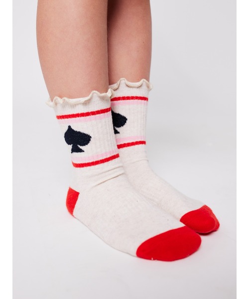 BOBO CHOSES(ボボショーズ)の「BC Spades short socks(ソックス/靴下・キッズ・オフホワイト・32-34/29-31/26-28/38-40/35-37/23-25)」の4枚目の写真