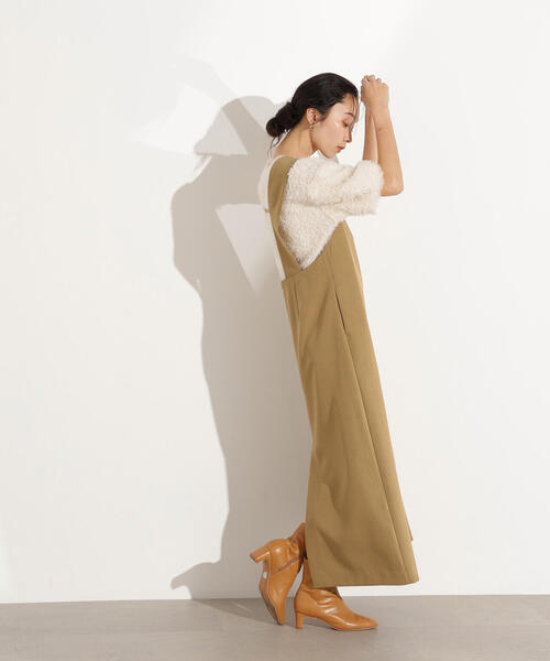 N.（N. Natural Beauty Basic）（エヌエヌナチュラルビューティーベーシック）の「【PS/低身長サイズ】Uネックナロージャンスカ（ジャンパースカート・レディース・チャコールグレー/ベージュ・MEDIUM/PS）」の19枚目の写真