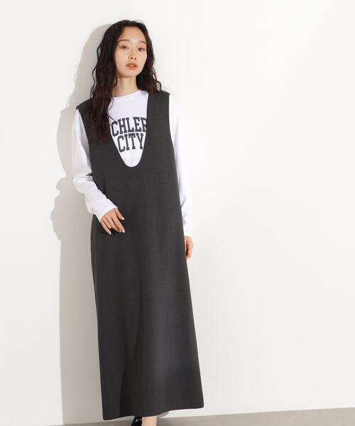 セール】【PS/低身長サイズ】Uネックナロージャンスカ（ジャンパー