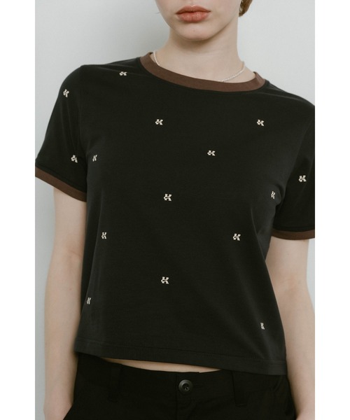 Knuth Marf（クヌースマーフ）の「Knuth Marf K motif mini T shirt（Tシャツ/カットソー・レディース・ホワイト/ネイビー・FREE）」の2枚目の写真