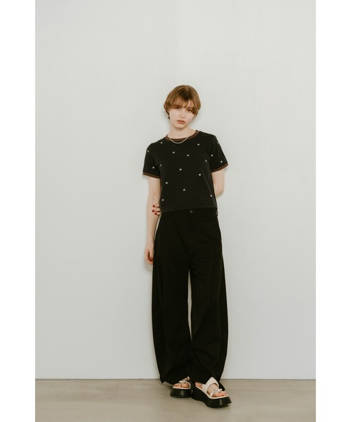 Knuth Marf（クヌースマーフ）の「Knuth Marf K motif mini T shirt（Tシャツ/カットソー・レディース・ホワイト/ネイビー・FREE）」の4枚目の写真