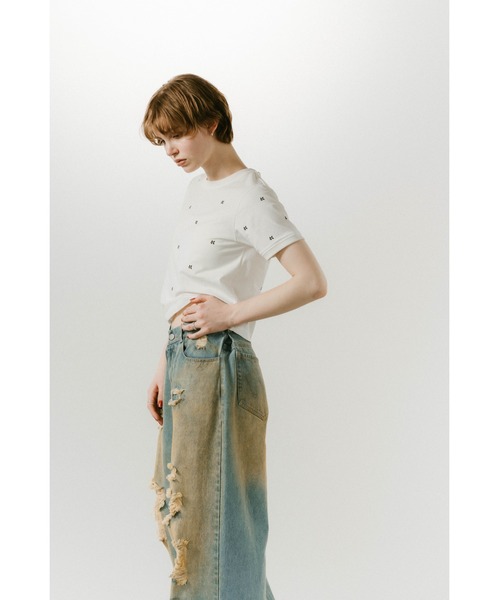 Knuth Marf（クヌースマーフ）の「Knuth Marf K motif mini T shirt（Tシャツ/カットソー・レディース・ホワイト/ネイビー・FREE）」の9枚目の写真