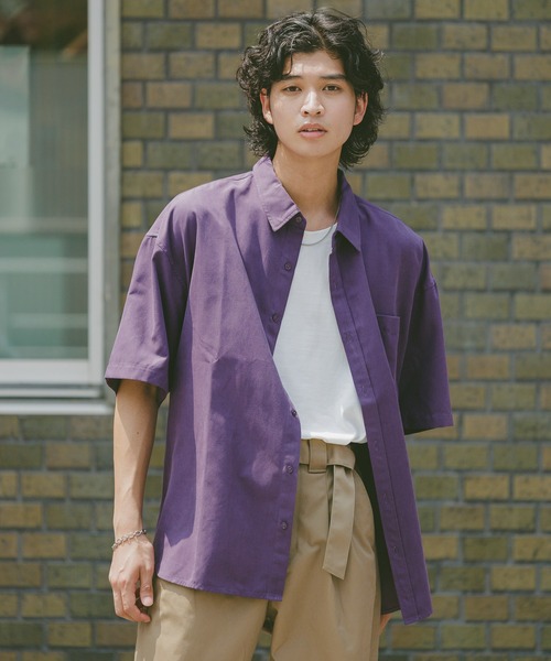 RAGEBLUE(レイジブルー)の「シルキードレープ/オーバーサイズシャツ(シャツ/ブラウス・メンズ・その他19/ダークブラウン/パープル・MEDIUM/LARGE)」の18枚目の写真
