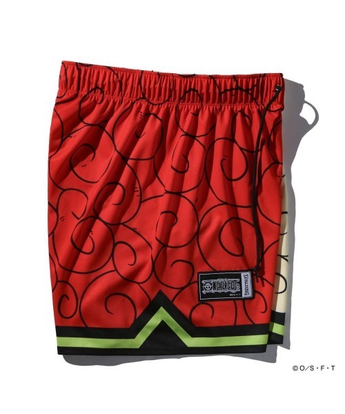 SPALDING(スポルディング)の「【SPALDING/スポルディング】ジャージーショーツ ONE PIECE ヒトヒトの実/吸水速乾機能・UVカット機能・アニメショーツ(その他パンツ・メンズ・レッド・MEDIUM/LARGE)」の2枚目の写真