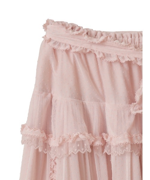 フロッキードットチュール使いスカート（スカート）｜PINK HOUSE