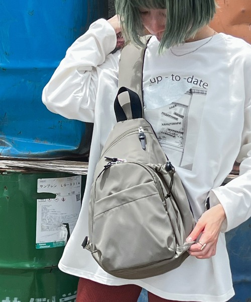 Fashion Letter(ファッションレター)の「撥水加工 マザーズバッグボディバッグ(ボディバッグ/ウエストポーチ・レディース・モカ/グレー/ブラック・FREE)」の2枚目の写真
