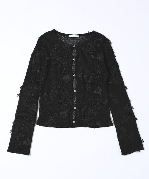 Firsthand(ファーストハンド)の「Firsthand/ファーストハンド 3D刺繍 ニットカーディガン / シアーニット(カーディガン/ボレロ・レディース・ブラック/オフホワイト・FREE)」の22枚目の写真