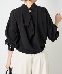 Jena espace merveilleux | サテン切替スタンドネックブラウス(シャツ/ブラウス)