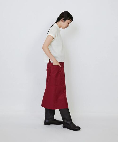 LOISIR（ロワズィール）の「エステルコットンリネンダブルジャカード編みニットポロ（ニット/セーター・レディース・オフホワイト/ネイビー/レッド・FREE）」の6枚目の写真