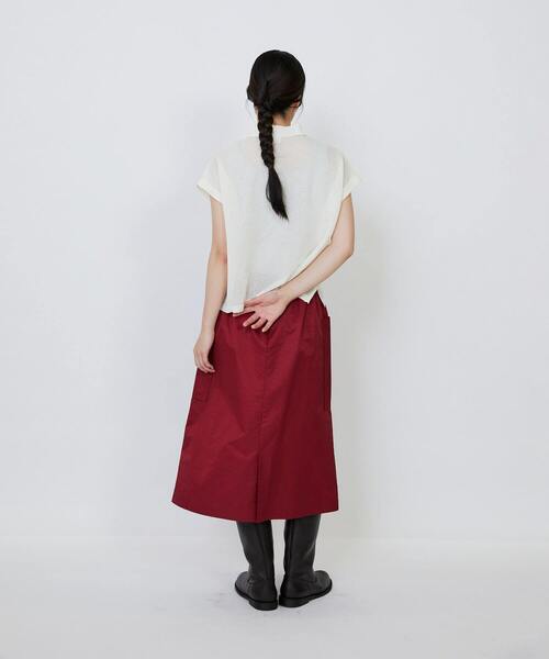 LOISIR（ロワズィール）の「エステルコットンリネンダブルジャカード編みニットポロ（ニット/セーター・レディース・オフホワイト/ネイビー/レッド・FREE）」の8枚目の写真