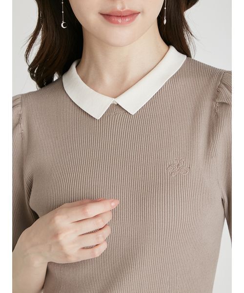 CELFORD（セルフォード）の「シルクブレンド衿付きニットプル