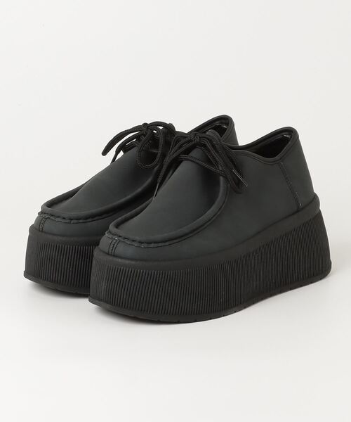 LOVEHUNTER（ラブハンター）の「LOVEHUNTER/+7.5cm 軽量厚底 ボリュームソール モカシンスニーカー(2226)（モカシン/デッキシューズ・レディース・ブラック/キャメル/ベージュ/グレー・43/42/39/38/40/44/41/37/36）」の8枚目の写真