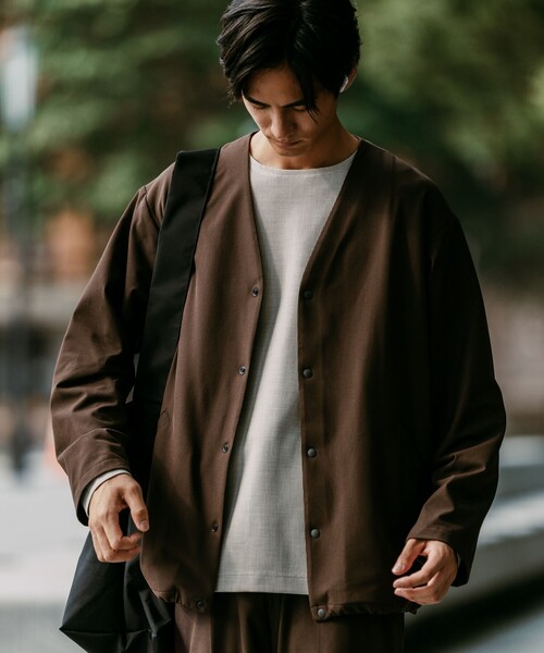 セール】FREELITCH ノーカラー カーディガン -ストレッチ