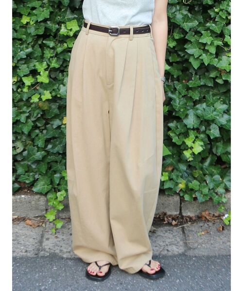 Ungrid ベージュ コットン コクーンチノパンツ ハイウエスト Ungrid チノパン コクーンチノパンツ レディース : ZOZOTOWN