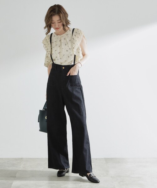 grove(グローブ)の「プリーツが彩る 華やか花柄ブラウス(シャツ/ブラウス・レディース・ブラック系/ブルー/ホワイト系3・01/02/03/04/05)」の22枚目の写真