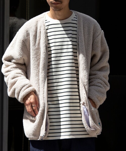 Franklin Climbing（フランクリンクライミング）の「【Franklin Climbing】カスケード シェルパフリースカーディガン（カーディガン/ボレロ・メンズ・ブルー/チャコールグレー/クリーム・S/M/L）」の11枚目の写真