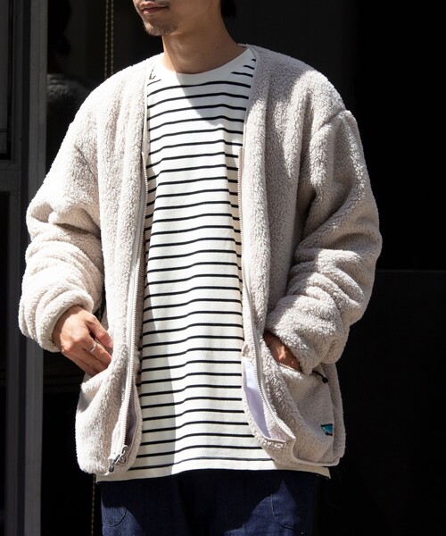 Franklin Climbing（フランクリンクライミング）の「【Franklin Climbing】カスケード シェルパフリースカーディガン（カーディガン/ボレロ・メンズ・ブルー/チャコールグレー/クリーム・S/M/L）」の12枚目の写真