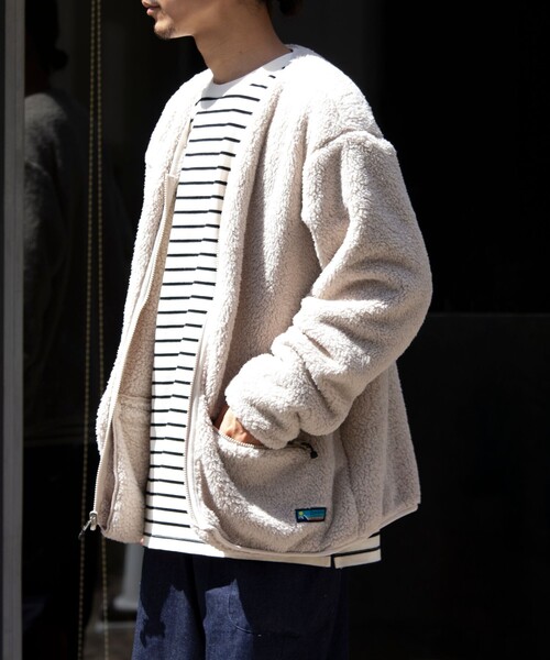 Franklin Climbing（フランクリンクライミング）の「【Franklin Climbing】カスケード シェルパフリースカーディガン（カーディガン/ボレロ・メンズ・ブルー/チャコールグレー/クリーム・S/M/L）」の13枚目の写真