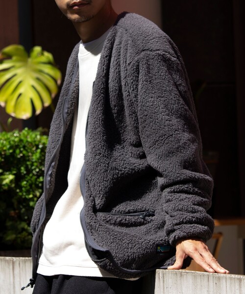 Franklin Climbing（フランクリンクライミング）の「【Franklin Climbing】カスケード シェルパフリースカーディガン（カーディガン/ボレロ・メンズ・ブルー/チャコールグレー/クリーム・S/M/L）」の20枚目の写真