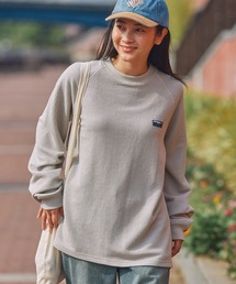 ヘビーウェイト ファンクショナルファブリック ビッグシルエット ラグランスリーブクルーネックワッフル長袖Tシャツ / 抗菌・防臭【THE CRAFT CREW PRODUCTS】グレイッシュベージュ