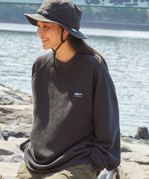 ヘビーウェイト ファンクショナルファブリック ビッグシルエット ラグランスリーブクルーネックワッフル長袖Tシャツ / 抗菌・防臭【THE CRAFT CREW PRODUCTS】チャコール