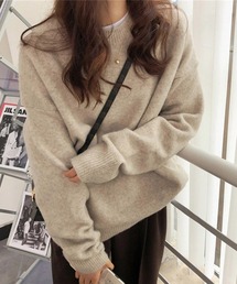 L LABEL（エルラベル）の「ニュアンスカラーもちふわニット（ニット/セーター）」