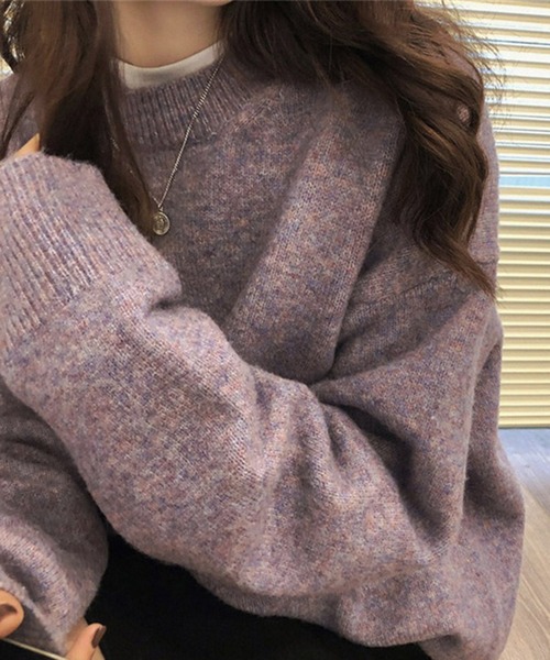 L LABEL(エルラベル)の「ニュアンスカラーもちふわニット(ニット/セーター・レディース・ブラウン/マスタード/パープル/ベージュ・FREE)」の20枚目の写真