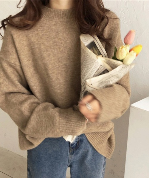 L LABEL(エルラベル)の「ニュアンスカラーもちふわニット(ニット/セーター・レディース・ブラウン/マスタード/パープル/ベージュ・FREE)」の10枚目の写真