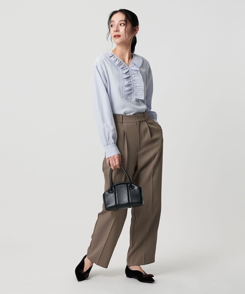 BEAUTY&YOUTH UNITED ARROWS（ビューティーアンドユースユナイテッドアローズ）の「【WEB限定 Wardrobe DAILY MINIMAL】ダブルクロス テーパードパンツ ウォッシャブル（その他パンツ・レディース・ネイビー/ブラック/ブラウン・L/M/S/XS）」の11枚目の写真
