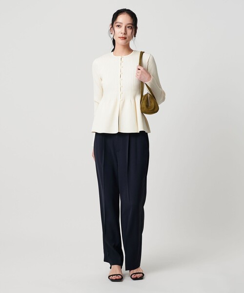 BEAUTY&YOUTH UNITED ARROWS（ビューティーアンドユースユナイテッドアローズ）の「【WEB限定 Wardrobe DAILY MINIMAL】ダブルクロス テーパードパンツ ウォッシャブル（その他パンツ・レディース・ネイビー/ブラック/ブラウン・L/M/S/XS）」の14枚目の写真