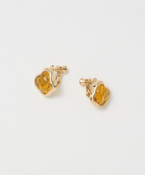 green label relaxing(グリーンレーベルリラクシング)の「メルティ クリア フレーム イヤリング(イヤリング・レディース・ブラウン系/オフホワイト・FREE)」の11枚目の写真