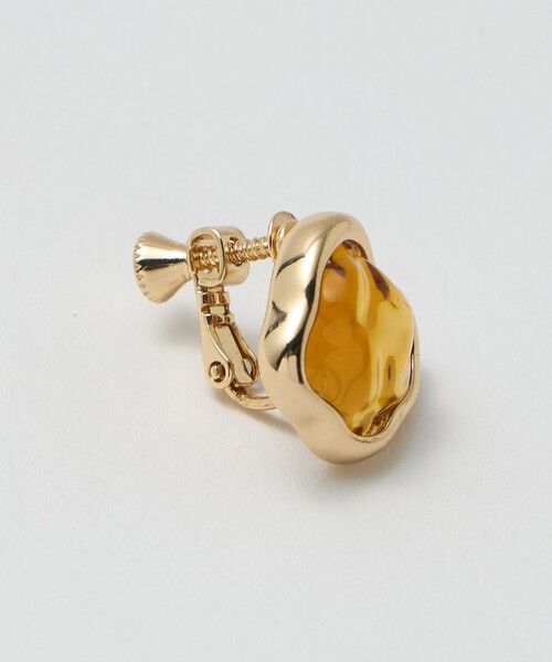 green label relaxing(グリーンレーベルリラクシング)の「メルティ クリア フレーム イヤリング(イヤリング・レディース・ブラウン系/オフホワイト・FREE)」の5枚目の写真