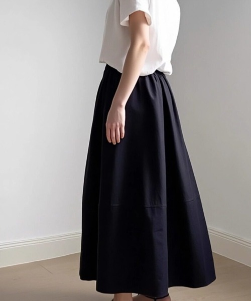cammie(キャミー)の「切り替えコクーンフレアスカート(スカート・レディース・ホワイト/ブラック・LARGE/MEDIUM)」の7枚目の写真