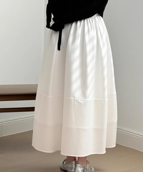 cammie(キャミー)の「切り替えコクーンフレアスカート(スカート・レディース・ホワイト/ブラック・LARGE/MEDIUM)」の4枚目の写真