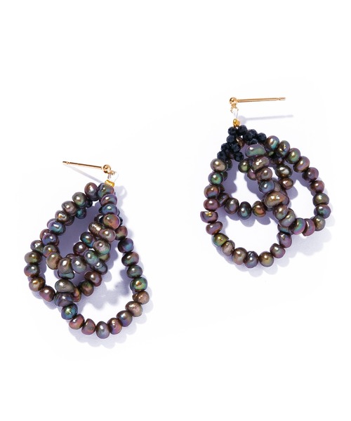 les bonbon(ルボンボン)の「【les bonbon】conation pearl pierce BR/コネーション パール ピアス(ピアス(両耳用)・レディース・ブラウン・FREE)」の2枚目の写真