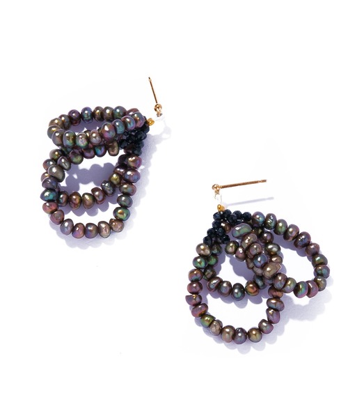les bonbon(ルボンボン)の「【les bonbon】conation pearl pierce BR/コネーション パール ピアス(ピアス(両耳用)・レディース・ブラウン・FREE)」の3枚目の写真