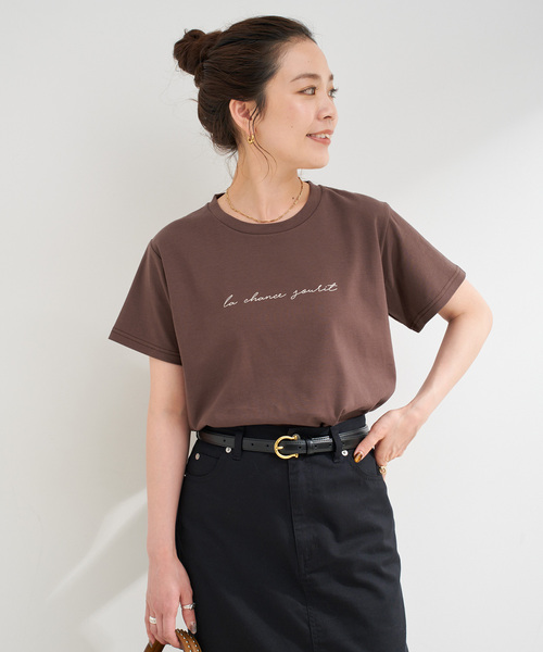 B.C STOCK（ベーセーストック）の「《追加》ウォッシャブル / スムースワンポイントロゴTEE（Tシャツ/カットソー・レディース・ブラウン/ホワイト/ブラック系その他・FREE）」の19枚目の写真